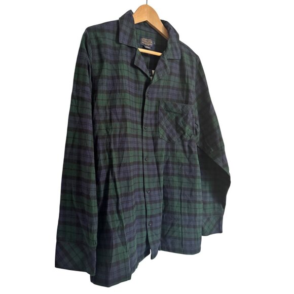 Pendleton Flannel Plaid Pajama Top Size Small Cotton Button Up Blue Green NWT $9 - Picture 13 of 15